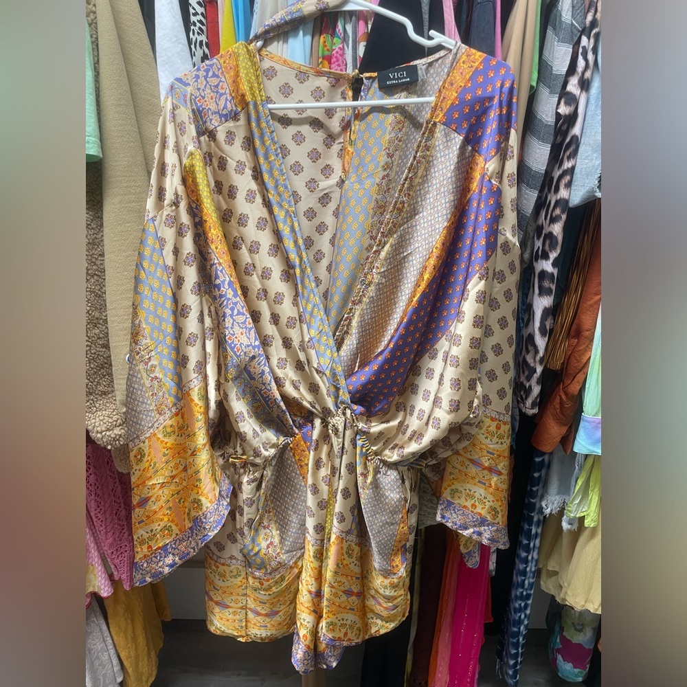 Vici Boho Shorts Romper w/tie